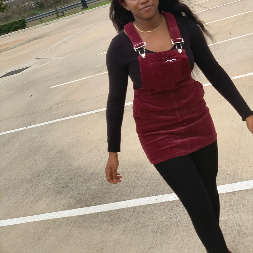 Fashionable Corduroy short overall dress